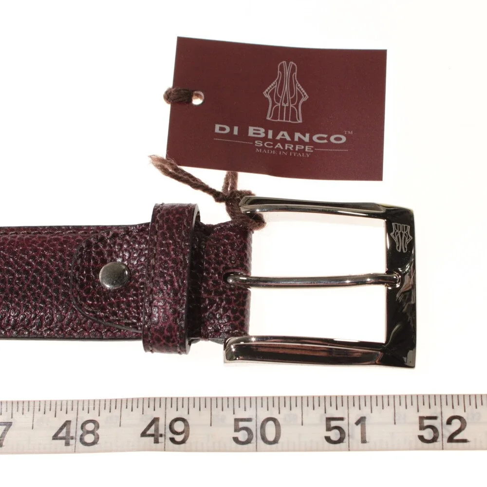 Di Bianco NWT Cut to Size Dress Belt In Dark Red Pebbled Leather One Size